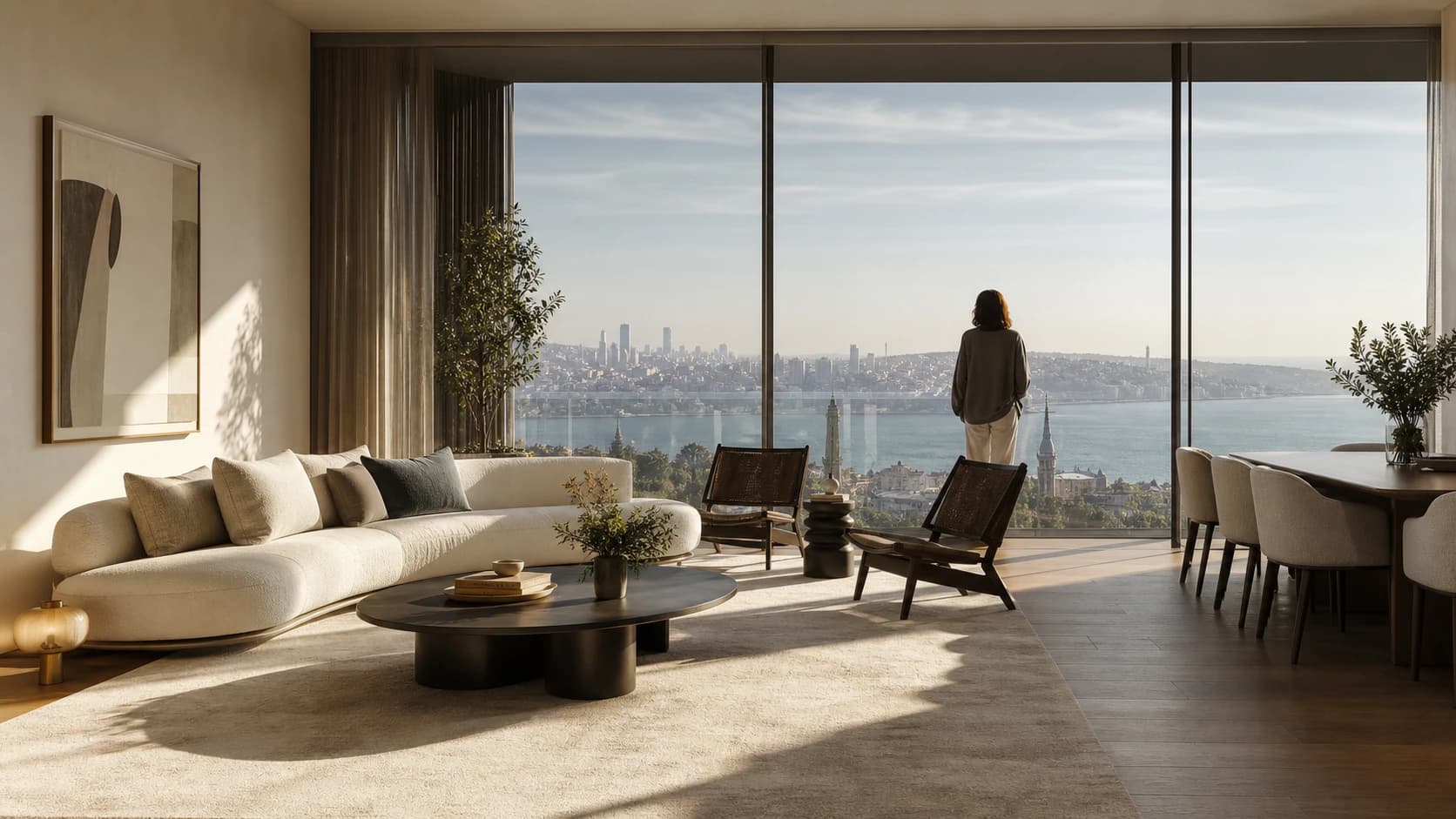 İstanbul’da Boğaz manzaralı lüks residence yaşam alanı.