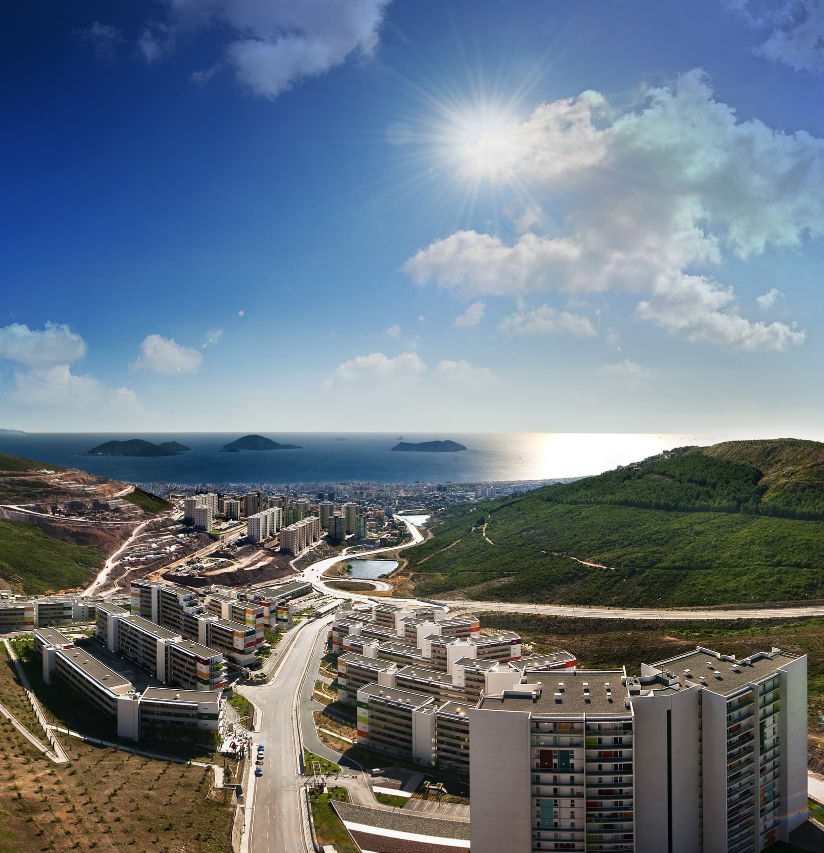 Narcity yüksek kotundan deniz, Prens Adaları ve orman hattına açılan panoramik manzara